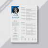 Grey Cv Template With Blue Details Psd
