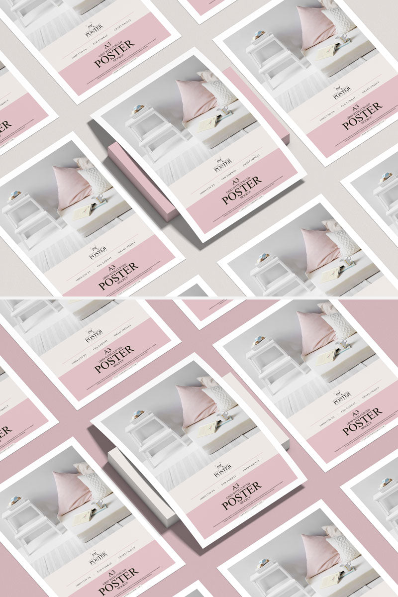 Grid Curved Poster Branding Mockup