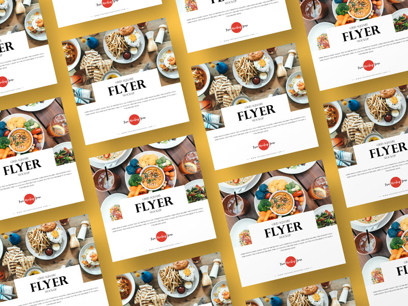 Grid Square Flyer Mockup