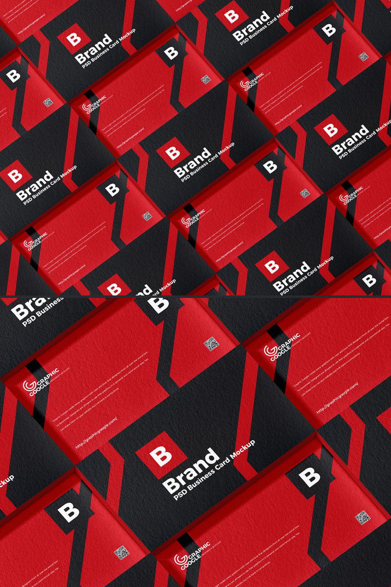 Grid Textured Business Card Mockup Psd