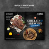 Grilled Steak And Veggies Restaurant Bifold Brochure Template Psd