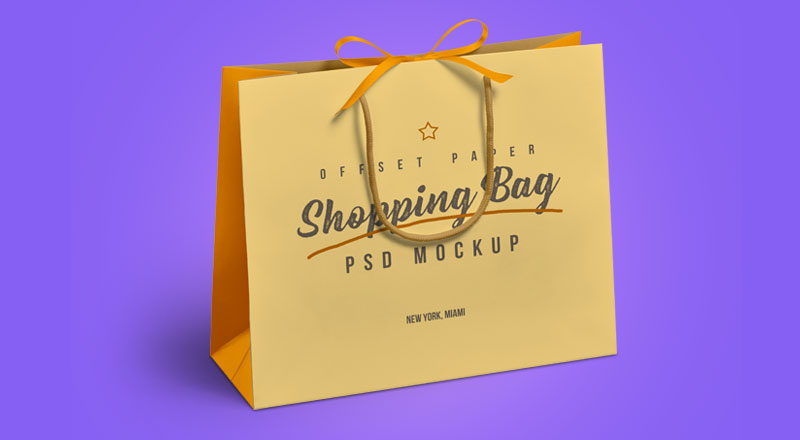 Grocery Paper Shopping Bag Mockup Psd