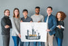 Group Of People Holding Placard Mockup For Charity Psd