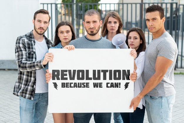 Group Of People Protesting Together Psd