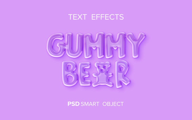 Gummy Bear Liquid Text Effect Psd