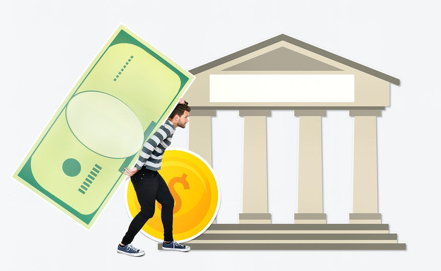 Guy Carrying A Large Money Bill Cardboard