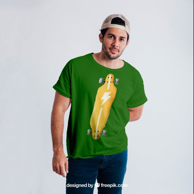 Guy Wearing a T-Shirt Mockup
