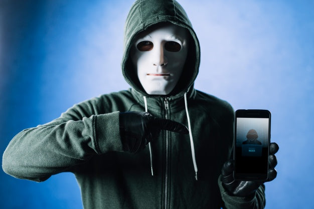 Hacker With Smartphone Mockup Psd