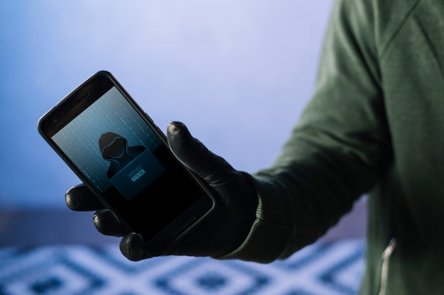 Hacker With Smartphone Mockup Psd