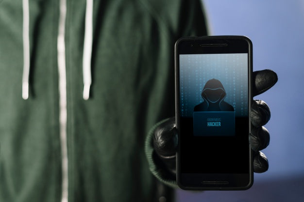 Hacker With Smartphone Mockup Psd