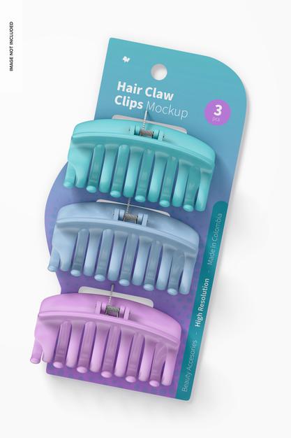 Hair Claw Clips Blister Mockup Psd