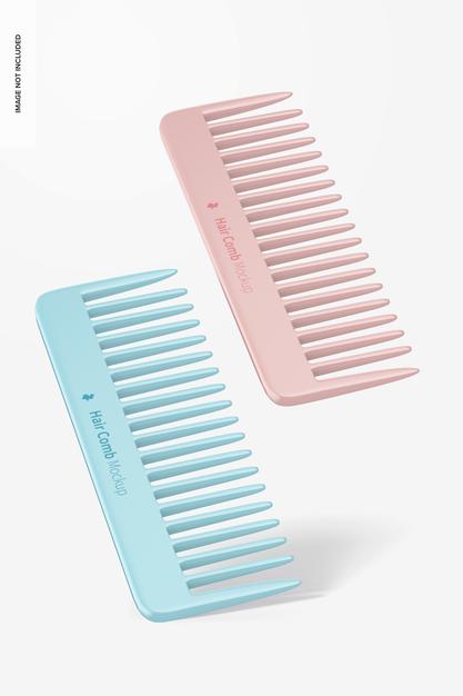 Hair Combs Mockup, Floating Psd