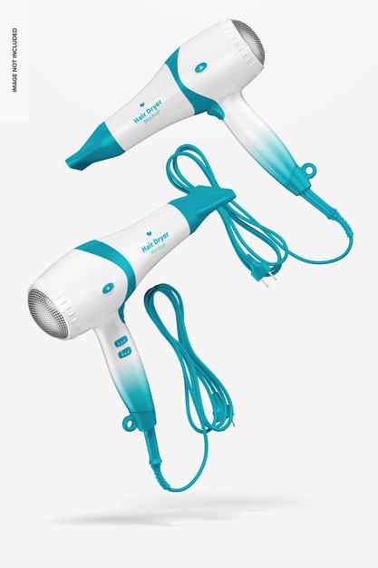 Hair Dryers Mockup, Floating Psd