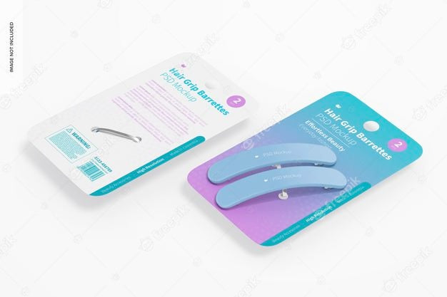 Hair Grip Barrettes Blisters Mockup Psd