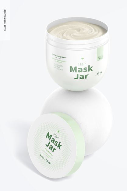 Hair Mask Jar Mockup, Opened Psd