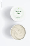 Hair Mask Jars Mockup, Top View Psd