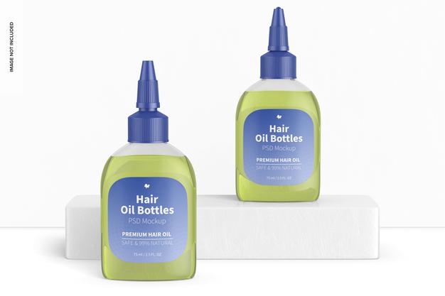Hair Oil Bottles Mockup Psd