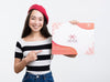 Hair Salon Mock-Up Ad And Girl With Red French Beret Psd