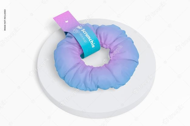 Hair Scrunchie Mockup, Top View Psd