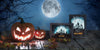 Halloween Arrangement With Pumpkins And Frames Mock-Up Psd