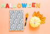 Halloween Book Cover Mockup With Pumpkin Psd