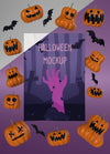 Halloween Card Mock-Up With Scary Pumpkins Psd