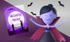 Halloween Card Mock-Up With Smiley Woman Vampire Psd
