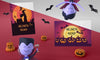 Halloween Cards Mock-Up With Scary Vampires Psd