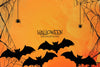 Halloween Concept Background With Spiderweb And Bats Psd