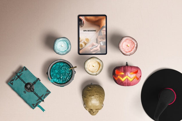 Halloween Concept Elements On Plain Background Psd