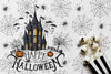 Halloween Concept With Haunted House And Skulls Psd