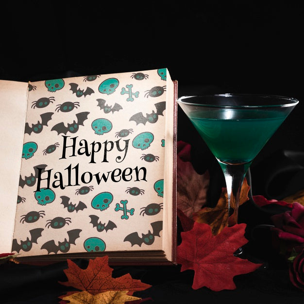 Halloween Concept With Mock-Up Book Psd