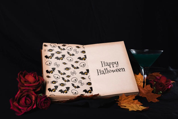 Halloween Concept With Mock-Up Book Psd
