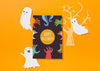 Halloween Cover Mockup With Paper Ghosts Psd