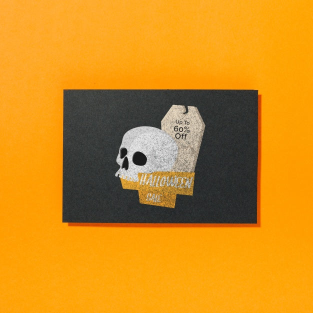 Halloween Cover Mockup With Skull Psd