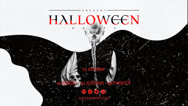 Halloween Girl Holding A Skull From Behind Shot Psd