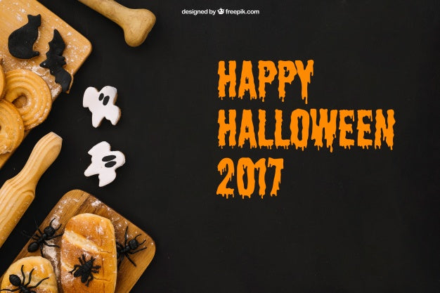 Halloween Mockup With Bread Psd