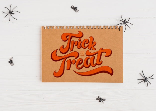 Halloween Mockup With Calendar Cover Psd