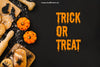 Halloween Mockup With Insects On Bread Psd