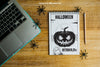 Halloween Mockup With Laptop And Notepad Psd
