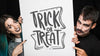 Halloween Mockup With Lettering On Big Board And Couple Psd