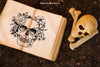 Halloween Mockup With Skull And Open Book Psd