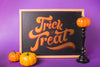 Halloween Mockup With Slate Concept Psd