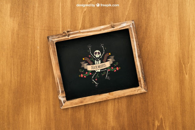 Halloween Mockup With Slate Psd