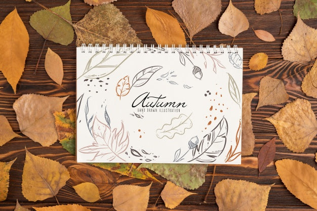 Halloween Mockup With Spiral Notebook Psd