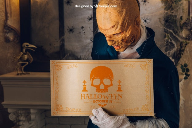 Halloween Mockup With Walking Dead Psd