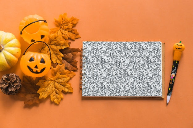 Halloween Notebook Mockup Psd