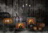 Halloween Party At The Haunted House Mock-Up And Pumpkins Psd