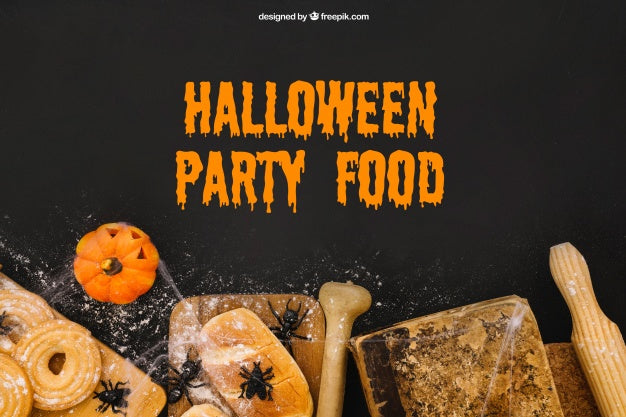 Halloween Party Food Mockup Psd