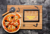 Halloween Pizza Concept With Frame Psd